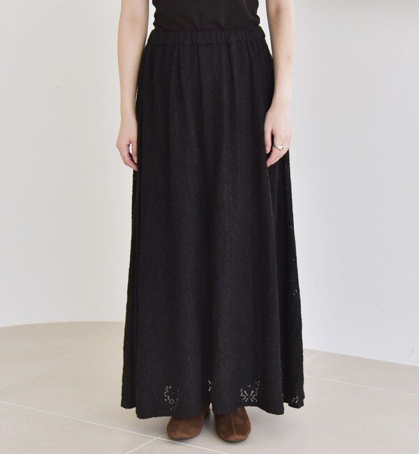 quaranciel「quaranciel:〈洗濯機可能〉フラワー レース フレア スカート」|フレア|