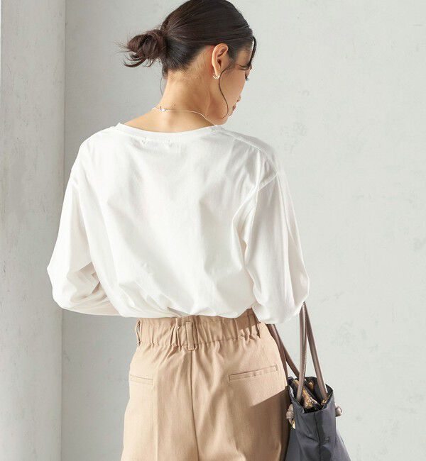 SHIPS for women「〈洗濯機可能〉オーガニックコットン ロング スリーブ TEE」|Tシャツ・カットソー|