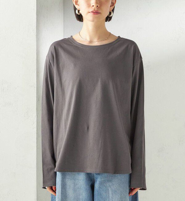 SHIPS for women「〈洗濯機可能〉オーガニックコットン ロング スリーブ TEE」|Tシャツ・カットソー|