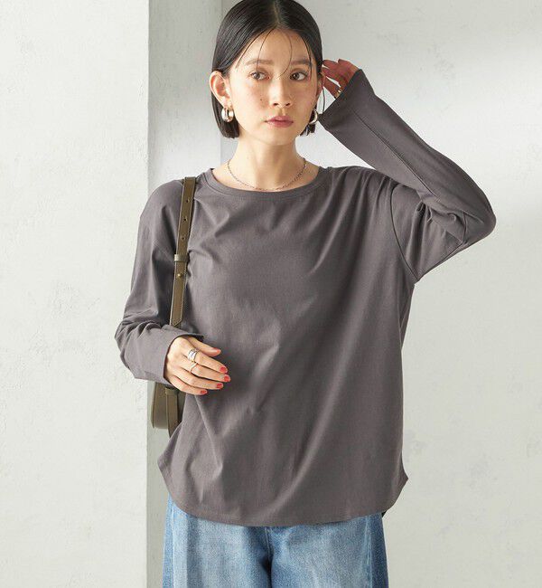 SHIPS for women「〈洗濯機可能〉オーガニックコットン ロング スリーブ TEE」|Tシャツ・カットソー|