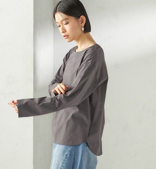 SHIPS for women「〈洗濯機可能〉オーガニックコットン ロング スリーブ TEE」|Tシャツ・カットソー|