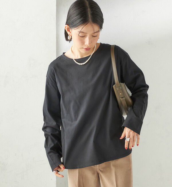 SHIPS for women「〈洗濯機可能〉オーガニックコットン ロング スリーブ TEE」|Tシャツ・カットソー|