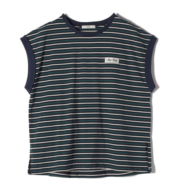 SHIPS for women「《予約》【WEB限定】マルチ ボーダー フレンチスリーブ プルオーバー」|Tシャツ・カットソー|