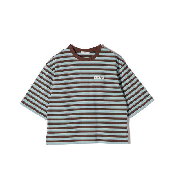 SHIPS for women「【WEB限定】マルチ ボーダー 5分袖 TEE」|Tシャツ・カットソー|