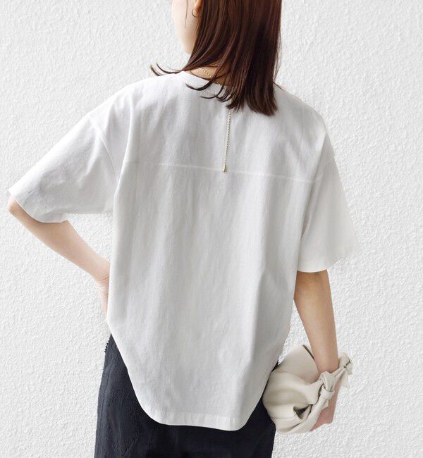 SHIPS for women「【SHIPS別注】81BRANCA: 5分袖 ロゴ TEE」|Tシャツ・カットソー|