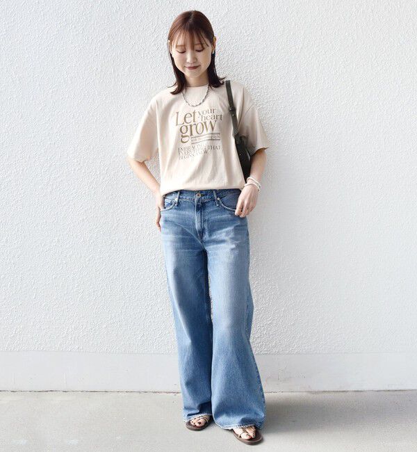 SHIPS for women「【SHIPS別注】81BRANCA: 5分袖 ロゴ TEE」|Tシャツ・カットソー|