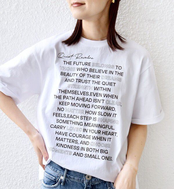 SHIPS for women「【WEB限定】バック タック ショート スリーブ ロゴ プリント TEE」|Tシャツ・カットソー|