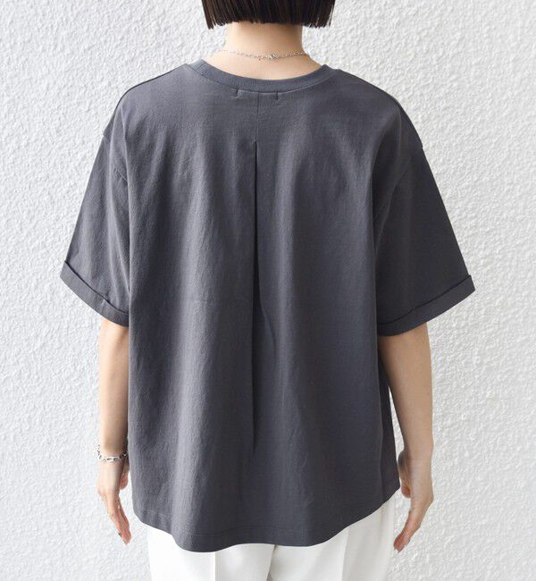 SHIPS for women「【WEB限定】バック タック ショート スリーブ ロゴ プリント TEE」|Tシャツ・カットソー|