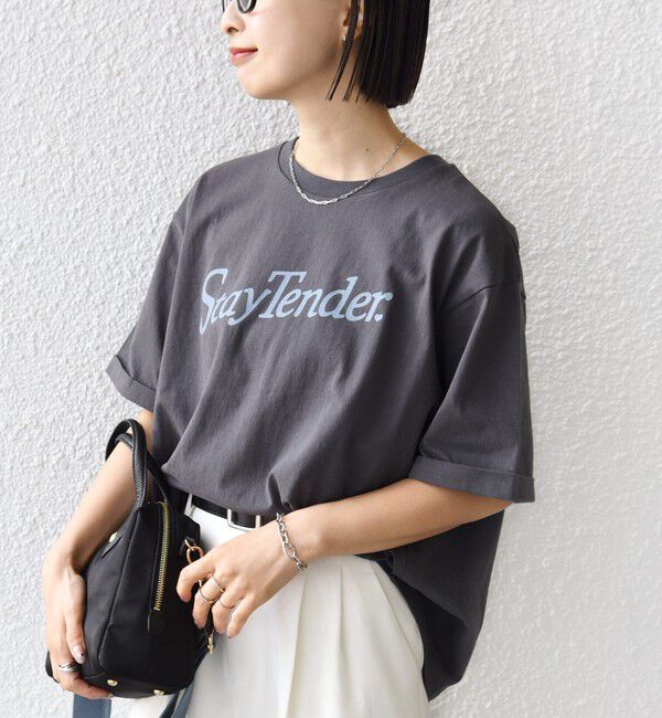 SHIPS for women「【WEB限定】バック タック ショート スリーブ ロゴ プリント TEE」|Tシャツ・カットソー|