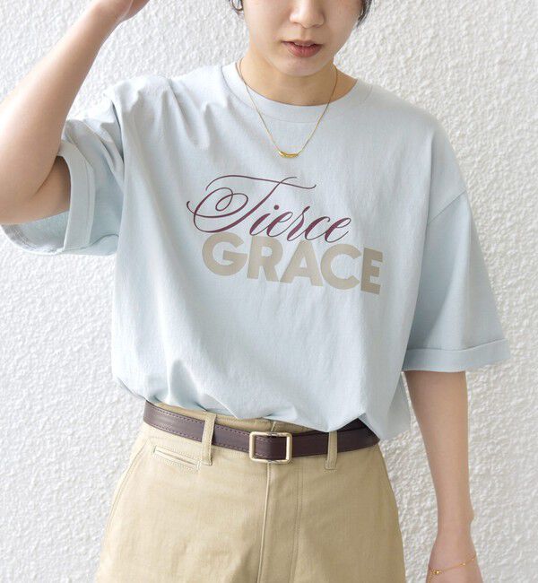 SHIPS for women「【WEB限定】バック タック ショート スリーブ ロゴ プリント TEE」|Tシャツ・カットソー|ライトブルー