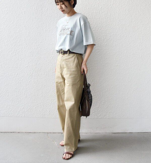 SHIPS for women「【WEB限定】バック タック ショート スリーブ ロゴ プリント TEE」|Tシャツ・カットソー|