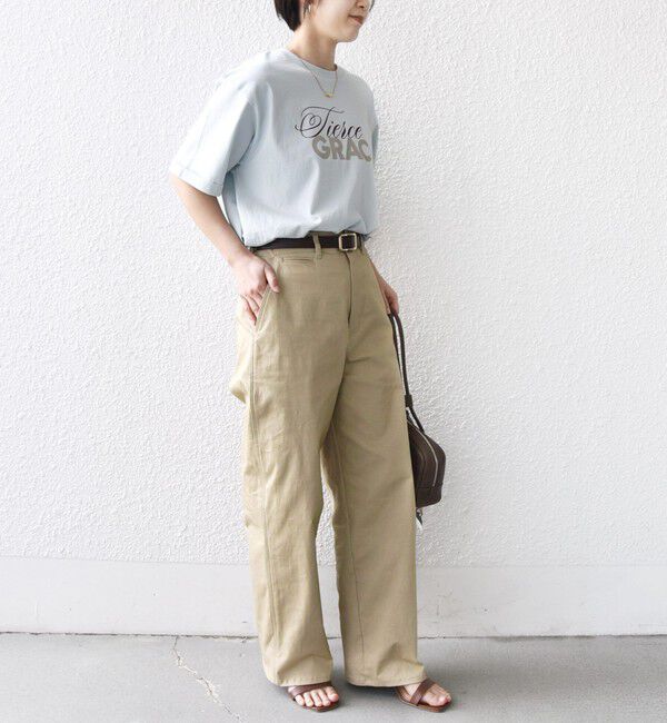 SHIPS for women「【WEB限定】バック タック ショート スリーブ ロゴ プリント TEE」|Tシャツ・カットソー|