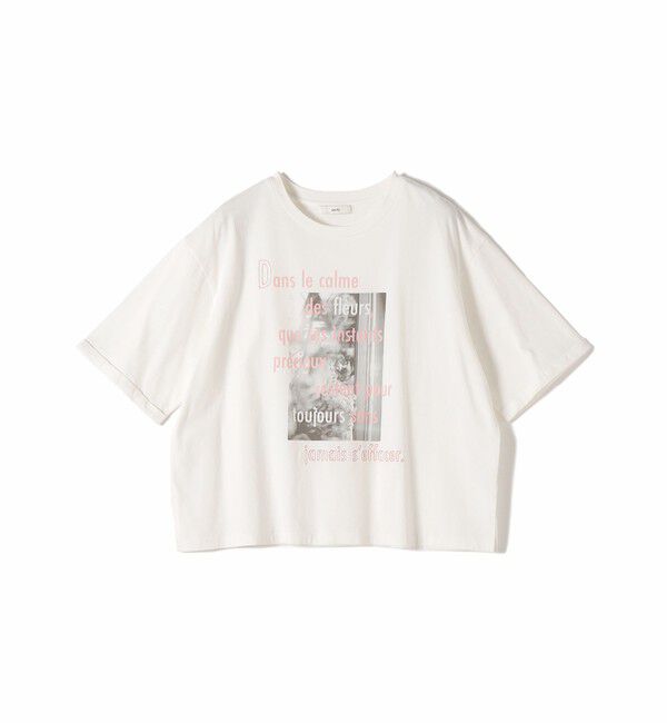 SHIPS for women「【WEB限定】オーガニック コットン 5分袖 フォト TEE」|Tシャツ・カットソー|