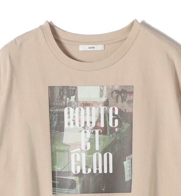 SHIPS for women「【WEB限定】オーガニック コットン 5分袖 フォト TEE」|Tシャツ・カットソー|