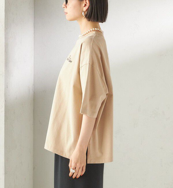 SHIPS for women「《予約》【一部WEB限定/ SHIPS別注】Champion: 5分袖 ロゴ プリント TEE」|Tシャツ・カットソー|