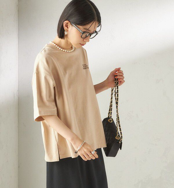 SHIPS for women「《予約》【一部WEB限定/ SHIPS別注】Champion: 5分袖 ロゴ プリント TEE」|Tシャツ・カットソー|