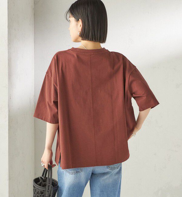 SHIPS for women「《予約》【一部WEB限定/ SHIPS別注】Champion: 5分袖 ロゴ プリント TEE」|Tシャツ・カットソー|