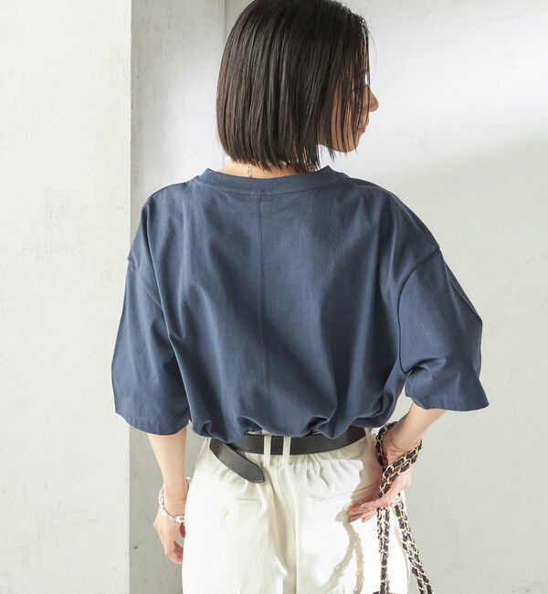 SHIPS for women「《予約》【一部WEB限定/ SHIPS別注】Champion: 5分袖 ロゴ プリント TEE」|Tシャツ・カットソー|