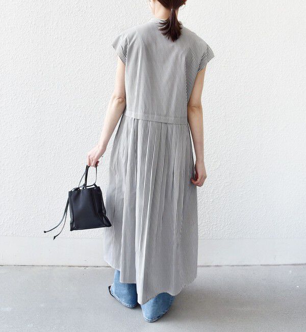 SHIPS for women「《予約》【WEB限定】〈手洗い可能〉ストライプ サイド タック ワンピース」|ワンピース|