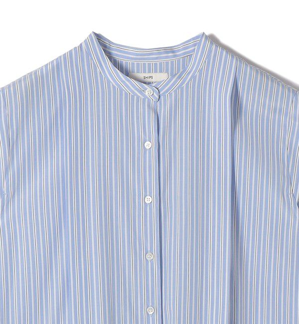 SHIPS for women「《予約》【WEB限定】〈手洗い可能〉ストライプ サイド タック ワンピース」|ワンピース|