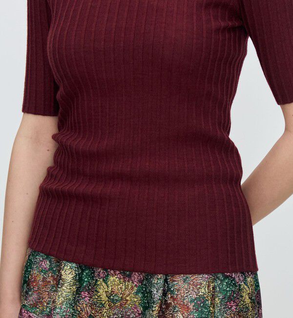 TOMORROWLAND collection「カシミヤシルクリブ ハーフスリーブプルオーバー」|ニット・セーター|