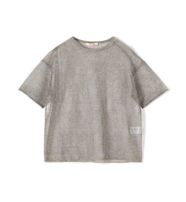 BACCA「【WEB先行予約】オーロラフィルム リネンハーフスリーブニット」|ニット・セーター|17 チャコールグレー