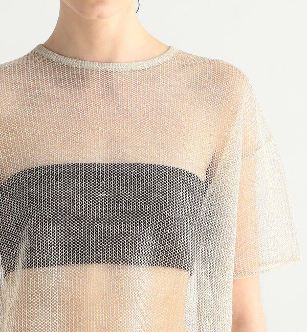 BACCA「【WEB先行予約】オーロラフィルム リネンハーフスリーブニット」|ニット・セーター|