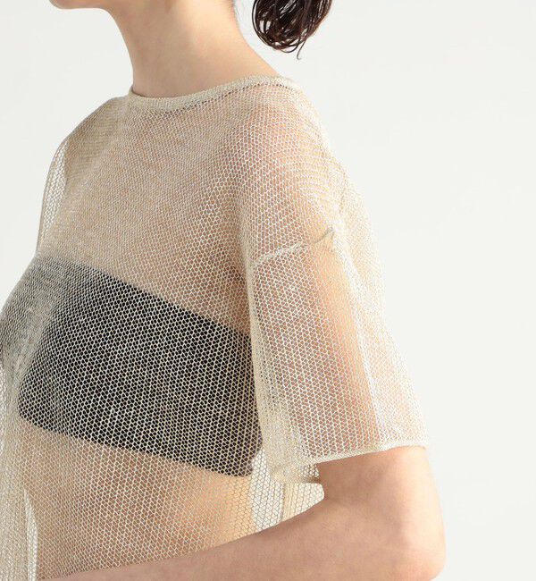 BACCA「【WEB先行予約】オーロラフィルム リネンハーフスリーブニット」|ニット・セーター|