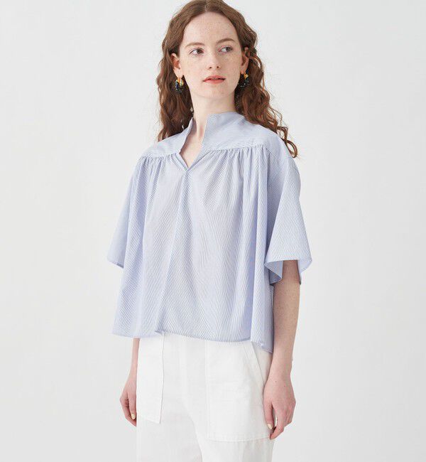 MACPHEE「コットンブロード ギャザーブラウス」|シャツ・ブラウス|