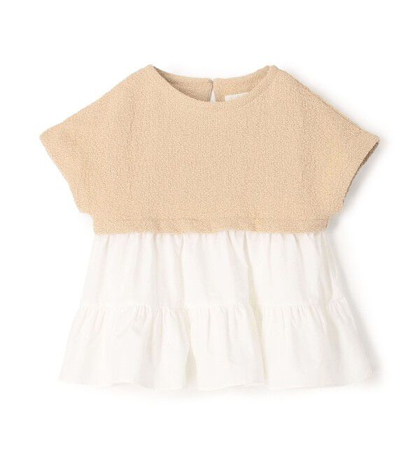 Ballsey「バルキーヤーンジャージーコンビ ティアードプルオーバー」|Tシャツ・カットソー|42 ライトベージュ系