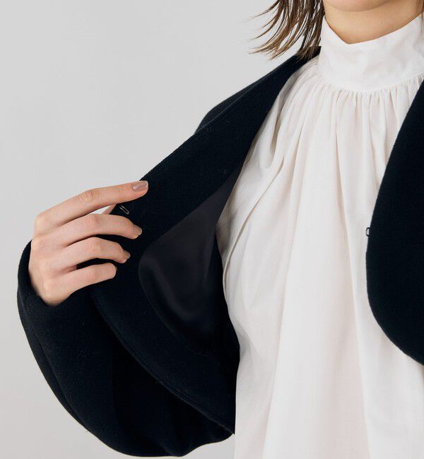 DES PRES「ウールモッサ ボレロジャケット」|ノーカラージャケット|