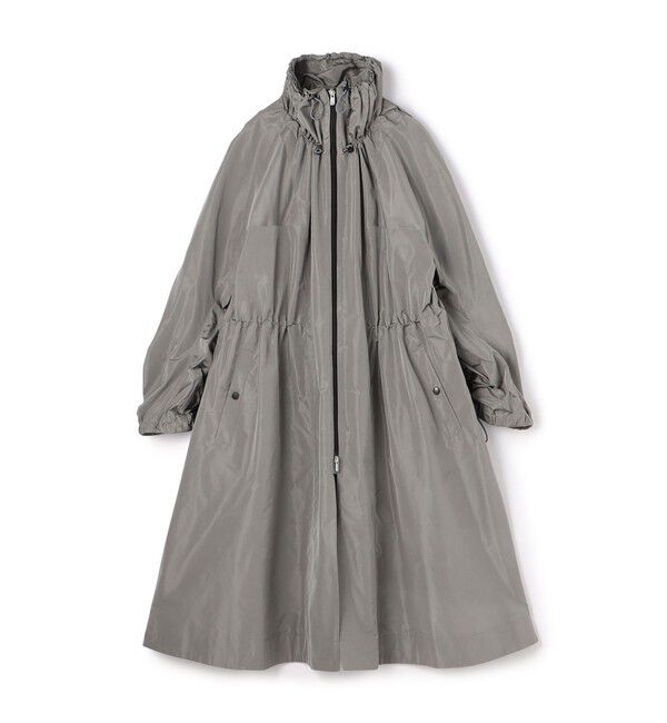 GALERIE VIE「メモリータフタ ギャザースタンドカラーコート」|その他|15 グレー