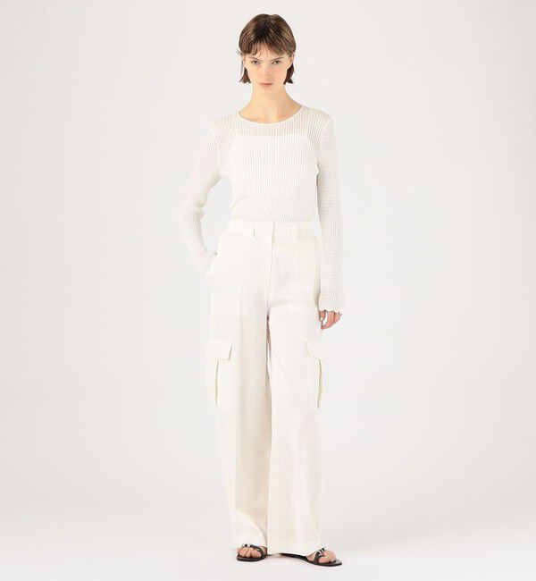 DES PRES「ソフトサテンワイドカーゴパンツ」|カーゴ|