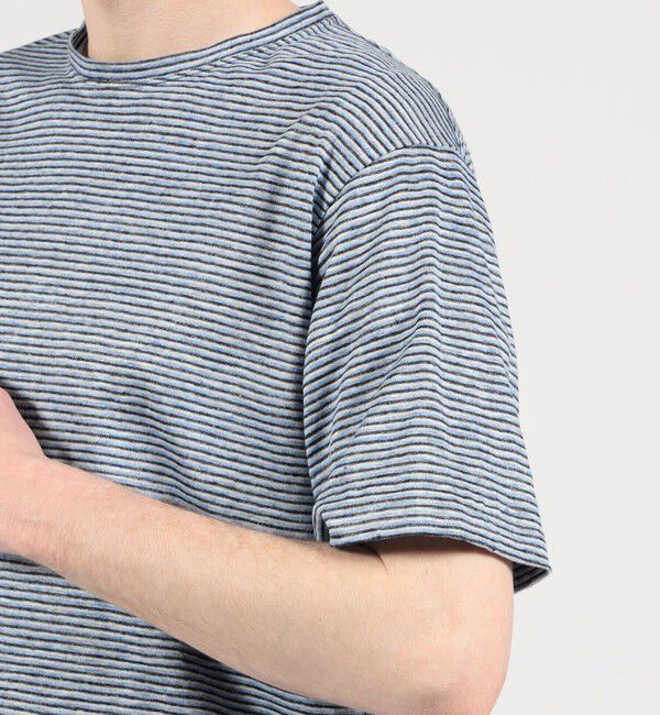 TOMORROWLAND MENS「リネン ボーダー ハーフスリーブカットソー BOTTO GIUSEPPE」|Tシャツ・カットソー|