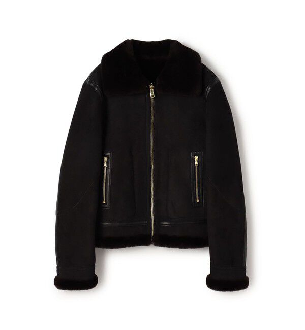 BACCA「ラムレザー ムートンジャケット」|ブルゾン・スタジャン|19 ブラック