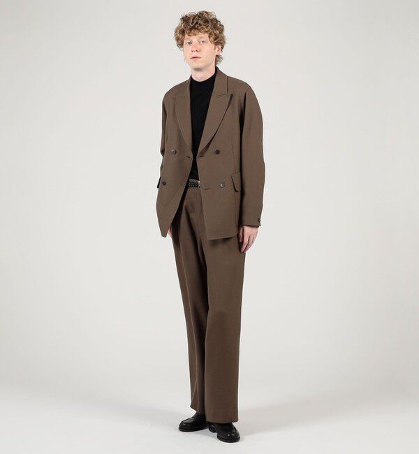 TOMORROWLAND MENS「ウールギャバジン ノープリーツバレルパンツ」|スラックス|