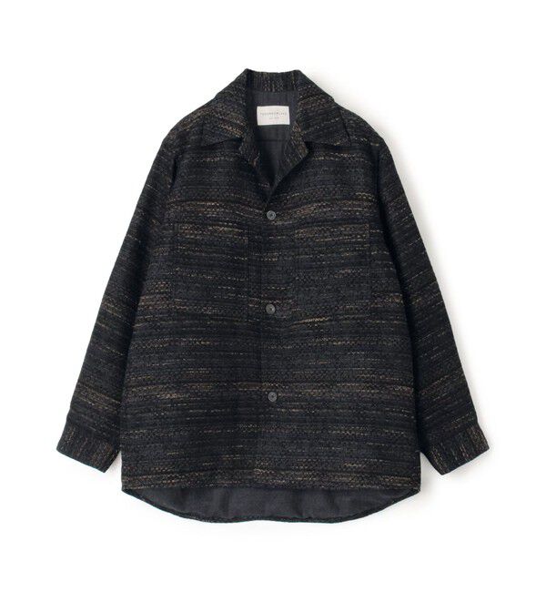 TOMORROWLAND MENS「ミックスツイード ダブルポケットシャツブルゾン」|ブルゾン・スタジャン|68 ネイビー系