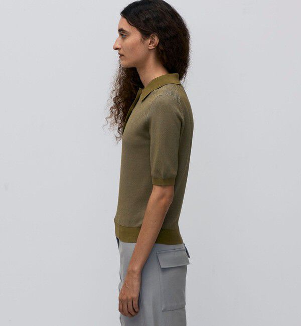 BACCA「ダブルカラーピケ ミニポロカラーハーフスリーブ」|ポロシャツ|