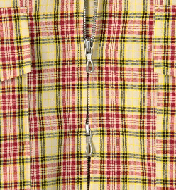 CABaN「ポリエステル チェックダブルジップブルゾン」|ブルゾン・スタジャン|