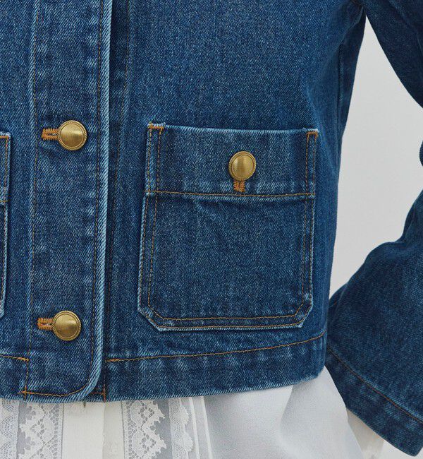 DES PRES「ハイデンシティーデニム クルーネックコンパクトジャケット」|デニムジャケット|