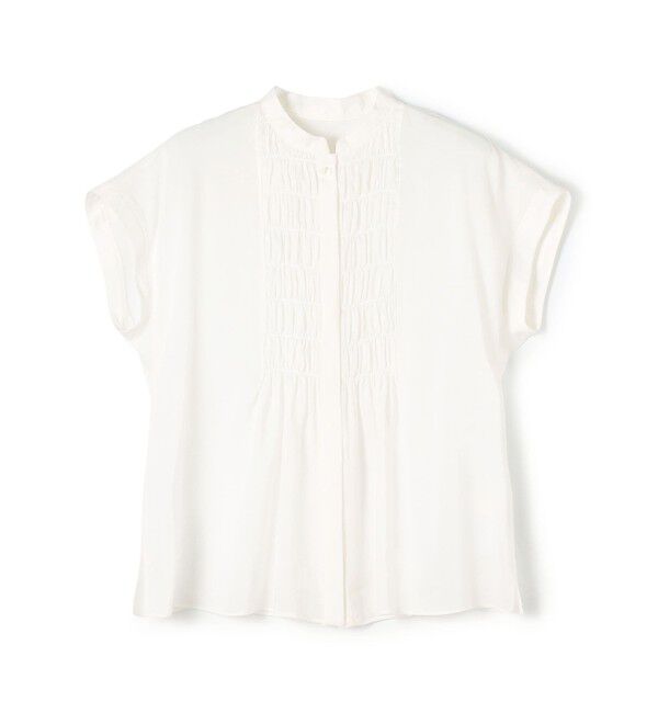 Ballsey「スムースラミー フロントシャーリングブラウス」|シャツ・ブラウス|11 ホワイト