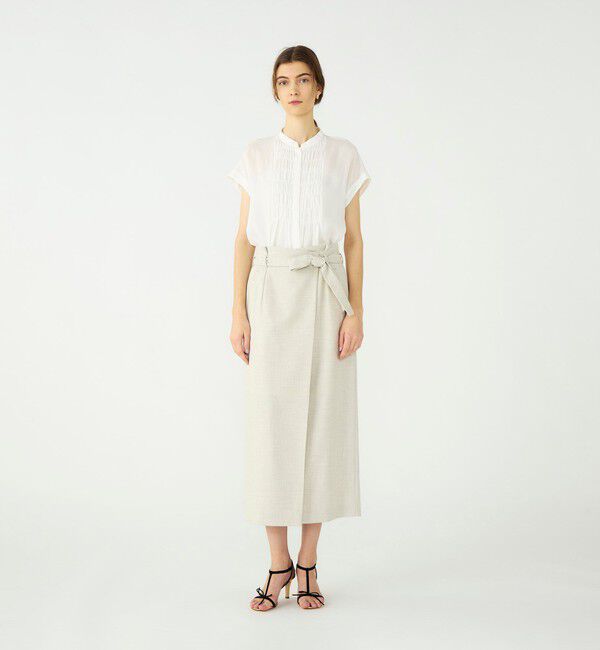 Ballsey「スムースラミー フロントシャーリングブラウス」|シャツ・ブラウス|