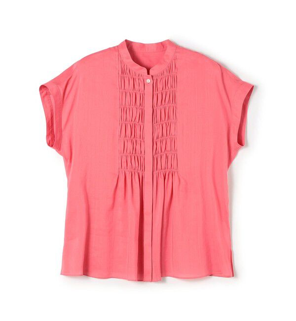 Ballsey「スムースラミー フロントシャーリングブラウス」|シャツ・ブラウス|33 ピンク