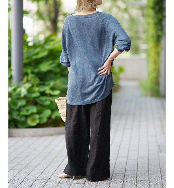 IENA LA BOUCLE「《追加》IENA LA BOUCLE リネンブロードイージーパンツ(ブラック)」|その他|