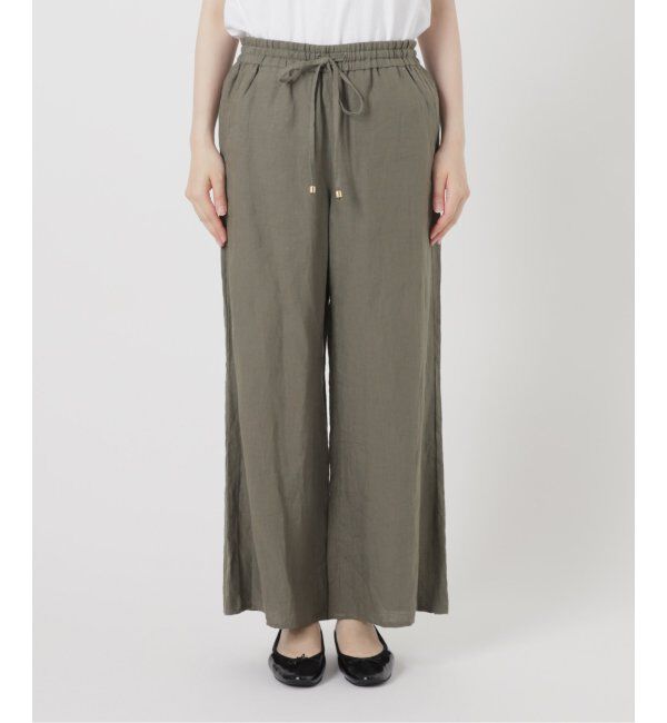 IENA LA BOUCLE「《追加》IENA LA BOUCLE リネンブロードイージーパンツ(ブラック)」|その他|