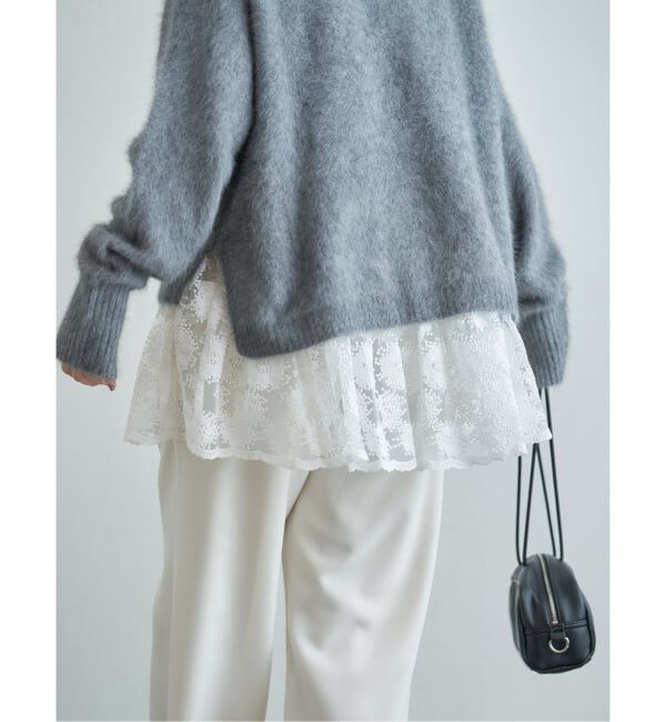 IENA「フラワーレース ペプラムブラウス」|シャツ・ブラウス|