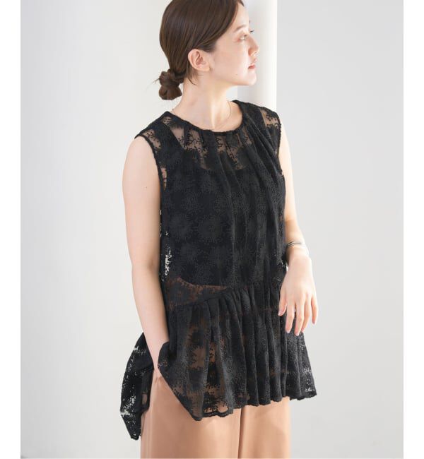 IENA「フラワーレース ペプラムブラウス」|シャツ・ブラウス|