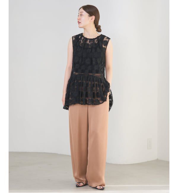 IENA「フラワーレース ペプラムブラウス」|シャツ・ブラウス|