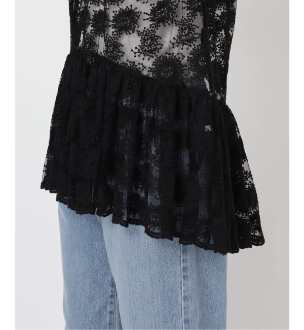 IENA「フラワーレース ペプラムブラウス」|シャツ・ブラウス|