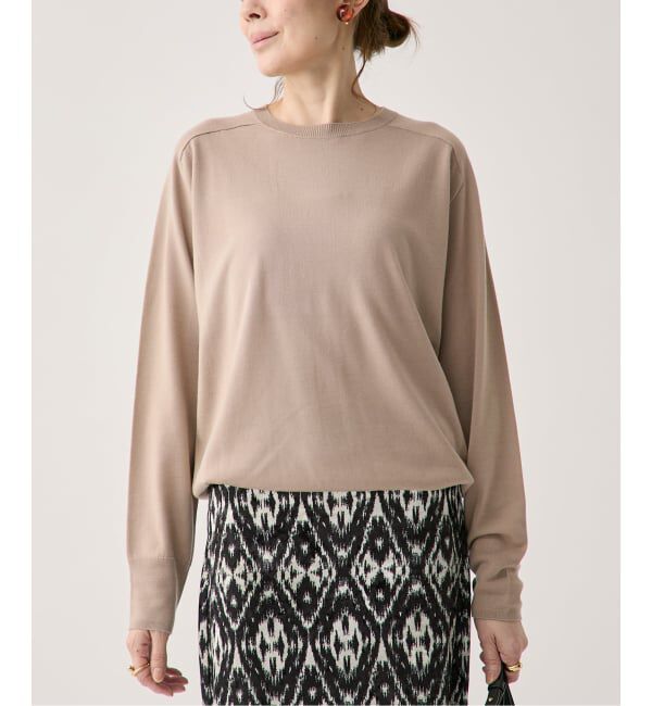 VERMEIL par iena「GLOW wool crew knit」|ニット・セーター|キャメル